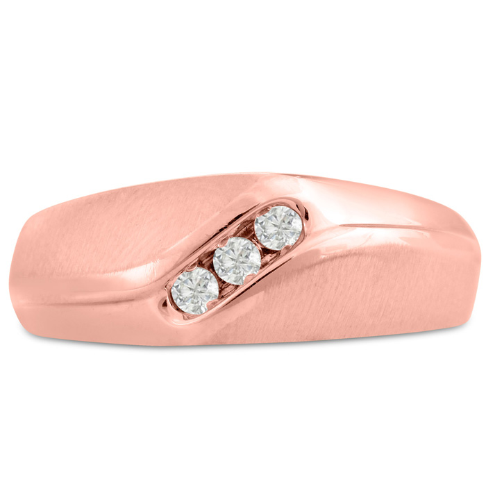 Men's 1/10 Carat Diamond Wedding Band in Rose Gold, G-H Color, , 8.25mm Wide by SuperJeweler