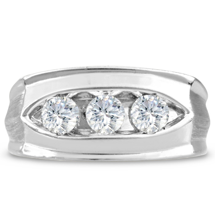 Men's 1 Carat Diamond Wedding Band in White Gold