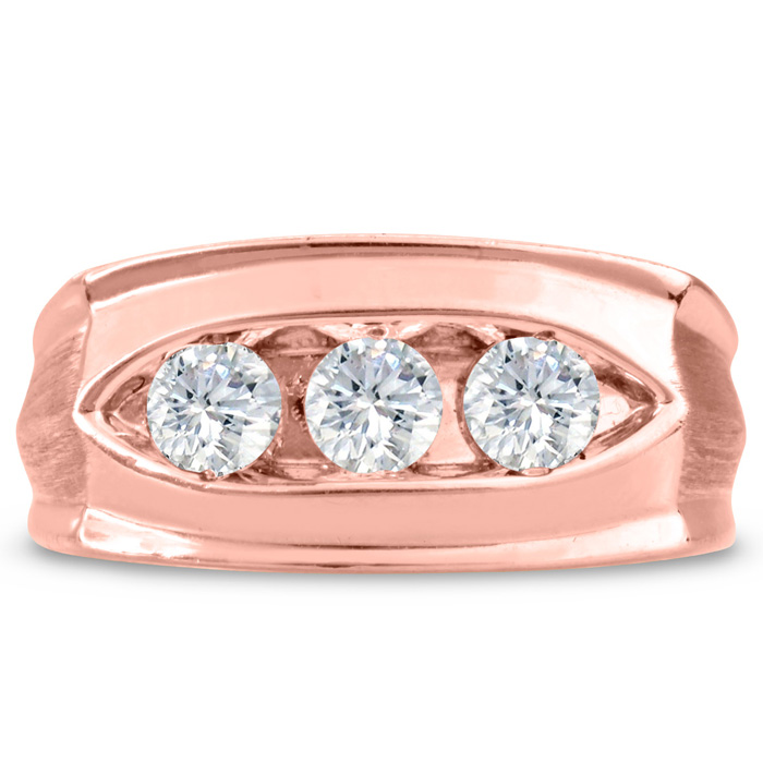 Men's 1 Carat Diamond Wedding Band in 14K Rose Gold, G-H Color, , 10.46mm Wide by SuperJeweler