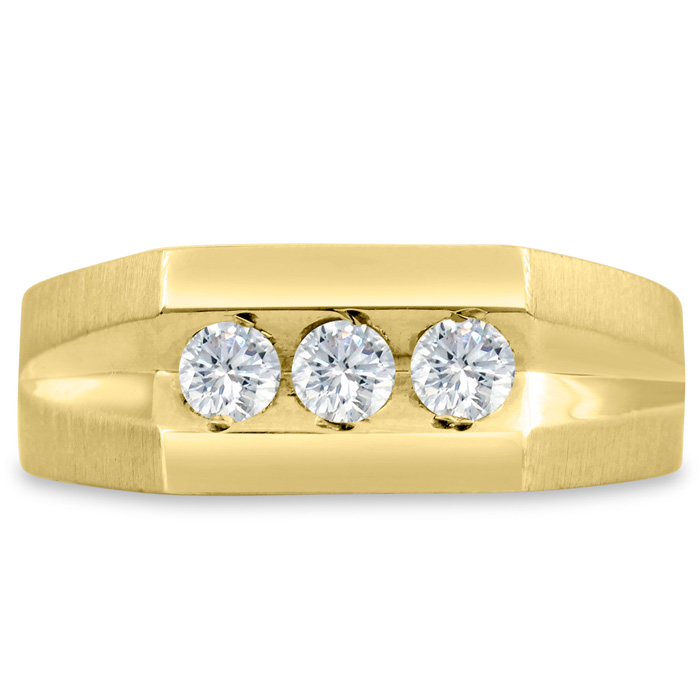 Men's 1/2 Carat Diamond Wedding Band in Yellow Gold, G-H Color, , 8.70mm Wide by SuperJeweler