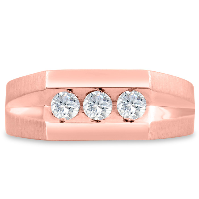 Men's 1/2 Carat Diamond Wedding Band in 14K Rose Gold, G-H Color, , 8.70mm Wide by SuperJeweler