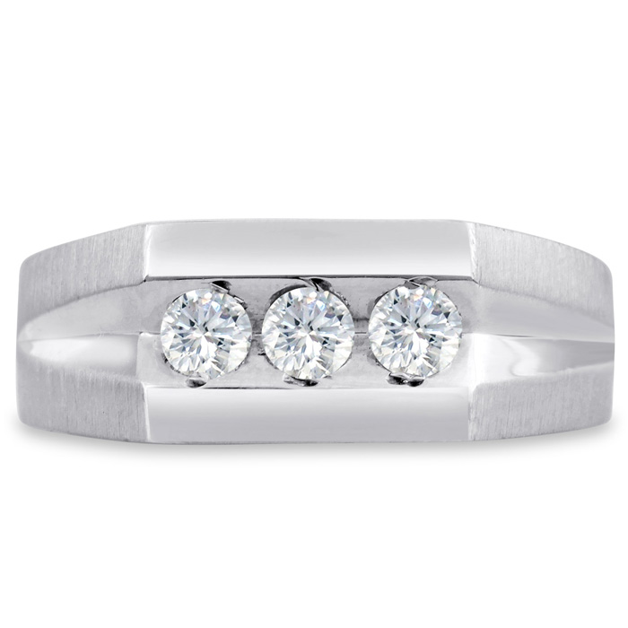 Men's 1/2 Carat Diamond Wedding Band in 14K White Gold, -K, I1-I2, 8.70mm Wide by SuperJeweler