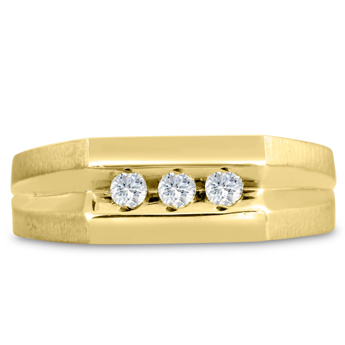 Men's 1/4 Carat Diamond Wedding Band in Yellow Gold, G-H Color, , 7.75mm Wide by SuperJeweler