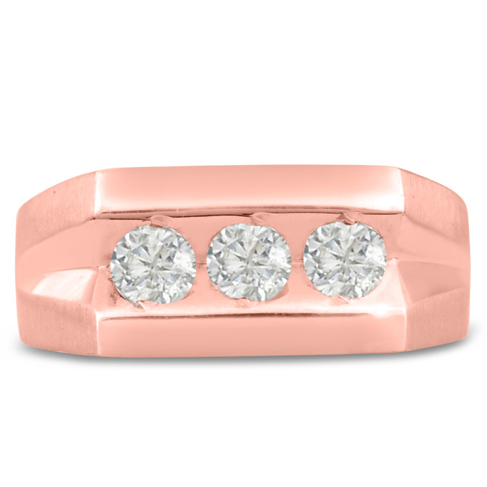 Men's 1 Carat Diamond Wedding Band in 14K Rose Gold, G-H Color, , 9.49mm Wide by SuperJeweler