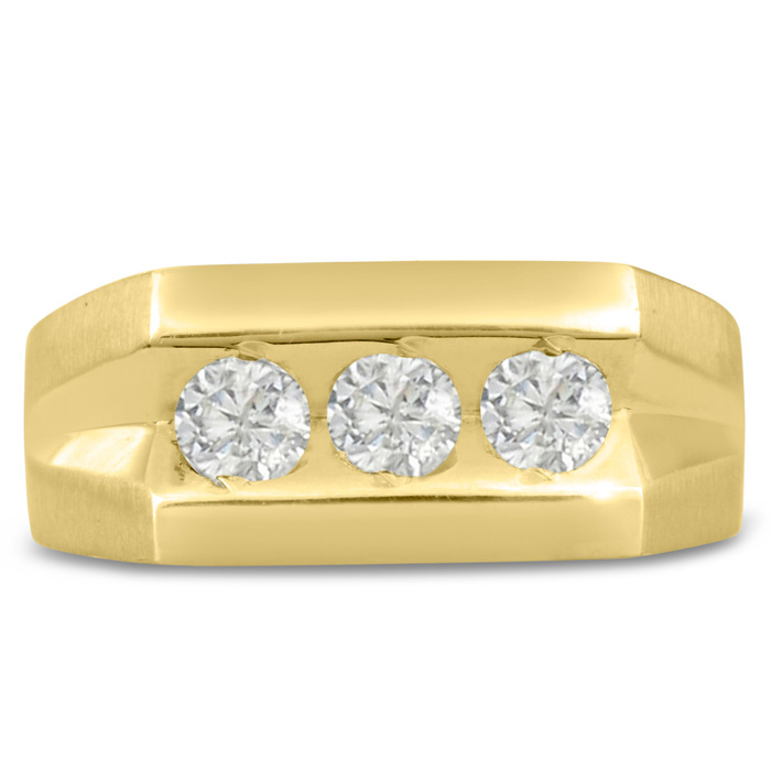 Men's 1 Carat Diamond Wedding Band in 14K Yellow Gold