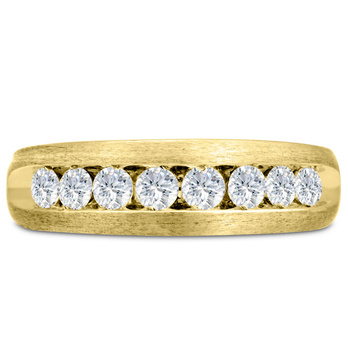 Men's 3/4 Carat Diamond Wedding Band in Yellow Gold, -K, I1-I2, 6.78mm Wide by SuperJeweler