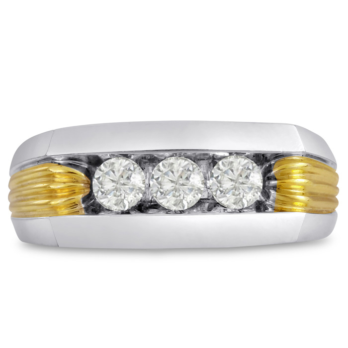 Men's 1/2 Carat Diamond Wedding Band in 14K Two-Tone Gold, -K, I1-I2, 9.01mm Wide by SuperJeweler