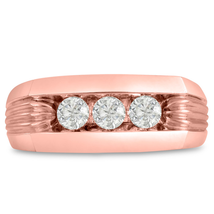 Men's 1/2 Carat Diamond Wedding Band in 14K Rose Gold, G-H Color, , 9.01mm Wide by SuperJeweler