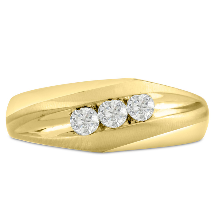 Men's 1/3 Carat Diamond Wedding Band in Yellow Gold, G-H Color, , 7.95mm Wide by SuperJeweler
