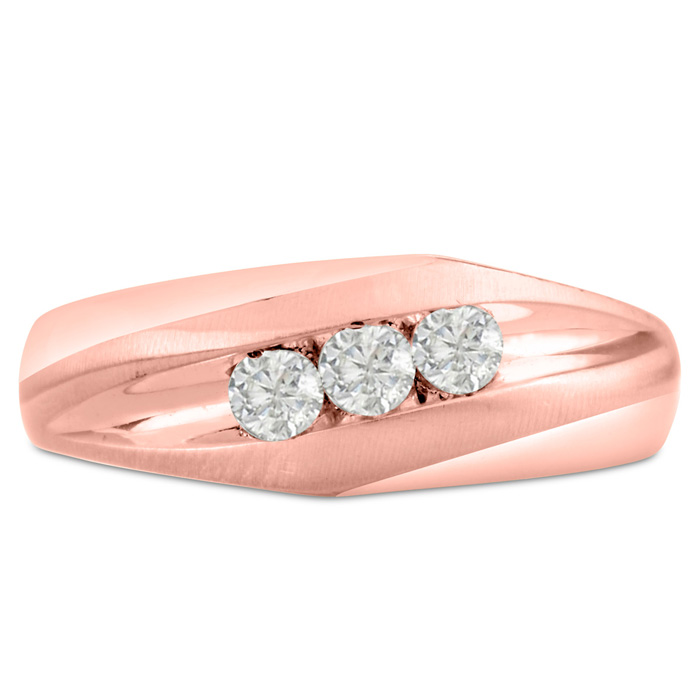 Men's 1/3 Carat Diamond Wedding Band in 14K Rose Gold, -K, I1-I2, 7.95mm Wide by SuperJeweler