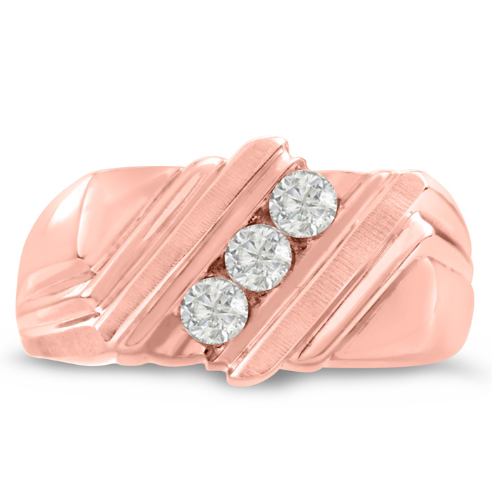 Men's 1/4 Carat Diamond Wedding Band in Rose Gold, G-H Color, , 10.19mm Wide by SuperJeweler