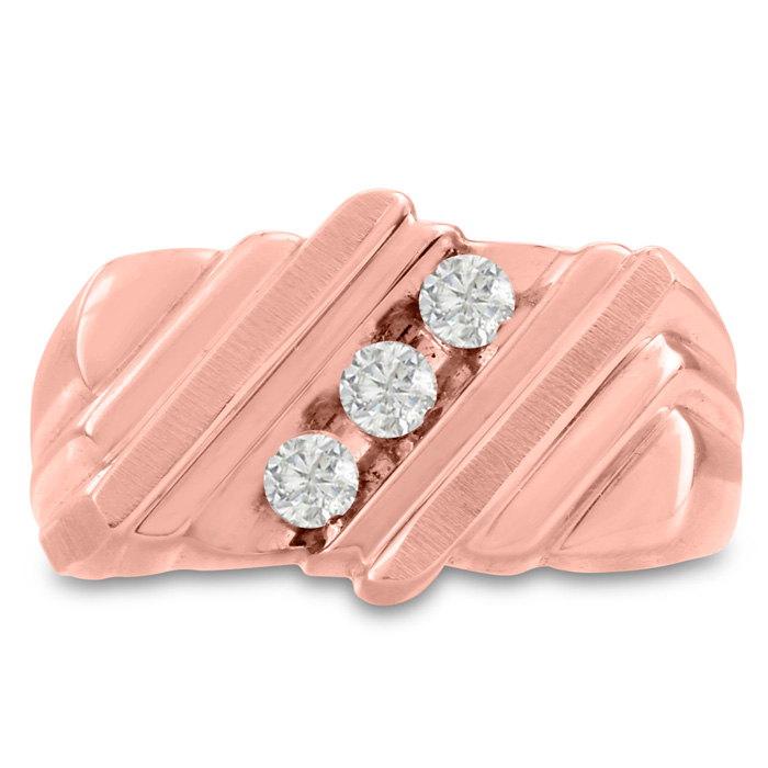 Men's 1/2 Carat Diamond Wedding Band in Rose Gold, G-H Color, , 12.16mm Wide by SuperJeweler
