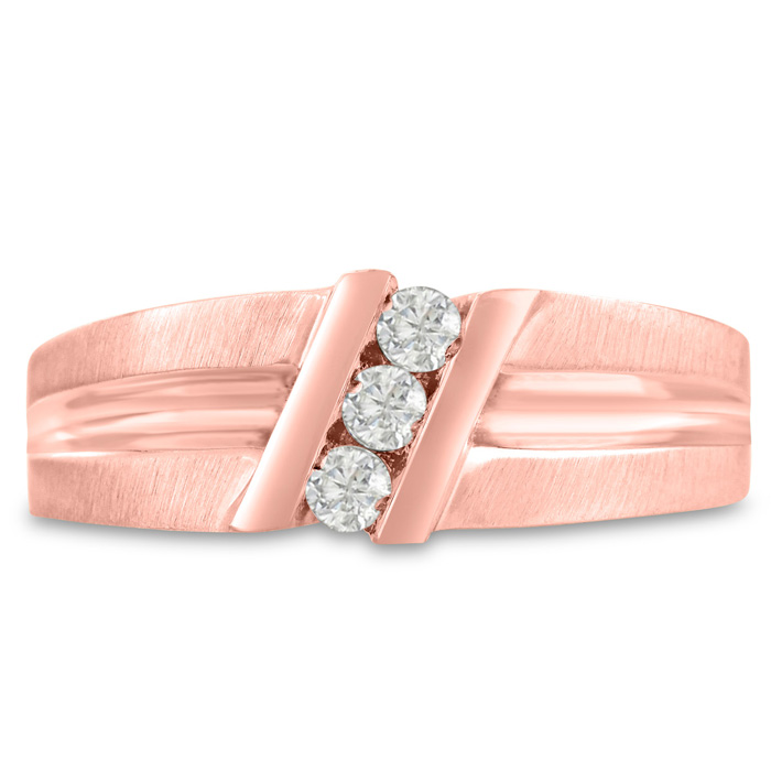 Men's 1/4 Carat Diamond Wedding Band in Rose Gold, G-H Color, , 8.29mm Wide by SuperJeweler