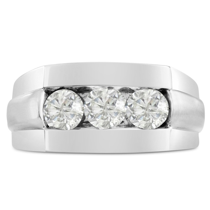 Men's 1 Carat Diamond Wedding Band in 14K White Gold