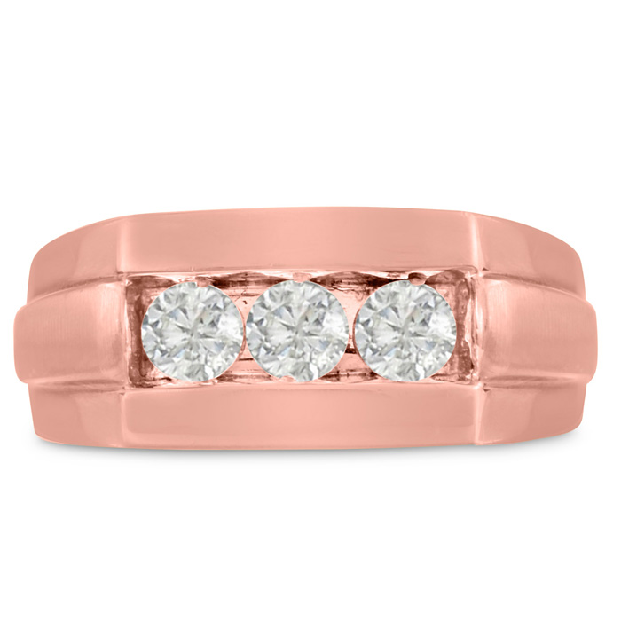 Men's 3/4 Carat Diamond Wedding Band in Rose Gold, G-H Color, , 9.57mm Wide by SuperJeweler