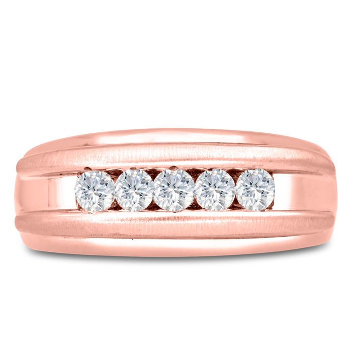 Men's 1/2 Carat Diamond Wedding Band in Rose Gold, G-H Color, , 9.0mm Wide by SuperJeweler