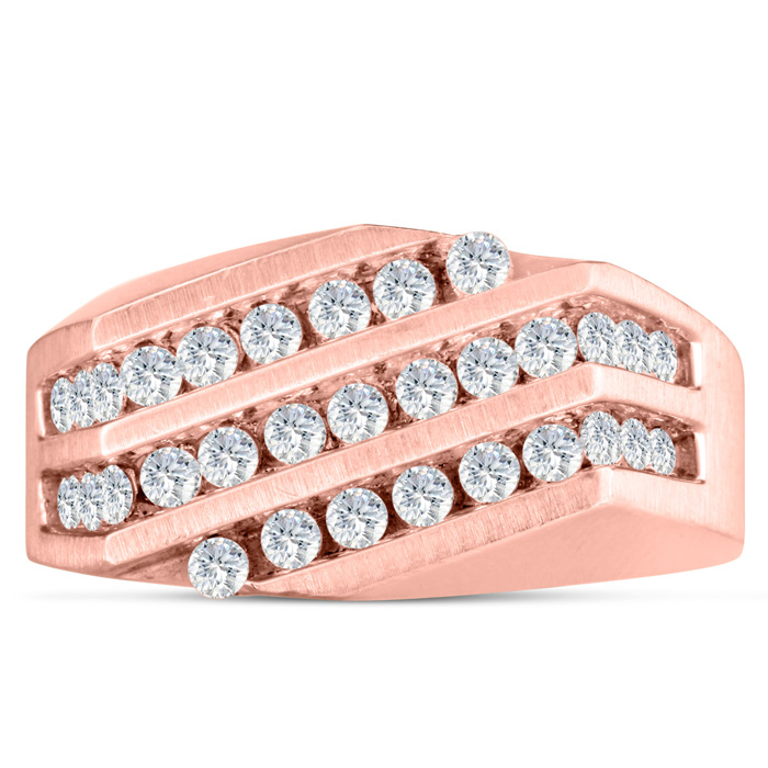 Men's 1/10 Carat Diamond Wedding Band in Rose Gold