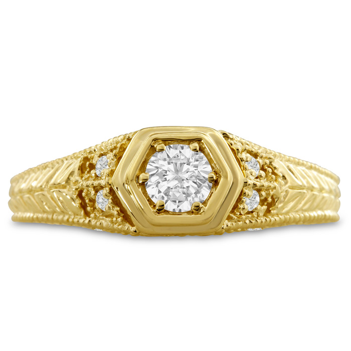 Antique 1/3 Carat Diamond Engagement Ring in 14K Yellow Gold (, SI2-I1) by SuperJeweler