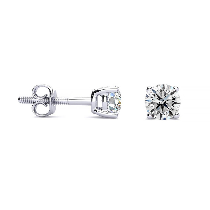 1/2 Carat Diamond Stud Earrings in 14K White Gold (E-F, I2) by SuperJeweler