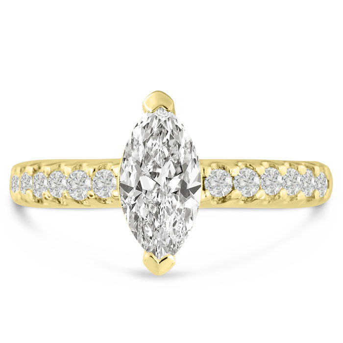 1 1/3 Carat Marquise Shape Diamond Engagement Ring in 14K Yellow Gold (6.1 g) (