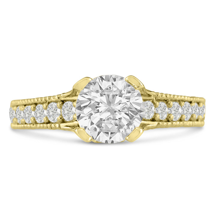 1 2/3 Carat Round Diamond Engagement Ring in 14K Yellow Gold (6.2 g) (  SI2-I1) by SuperJeweler