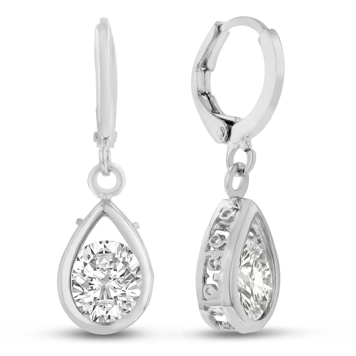 Swarovski Elements Crystal Pear Shape Drop Earrings, 3/4 Inch by SuperJeweler