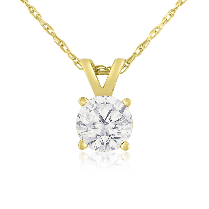 1/2 Carat 14k Yellow Gold Diamond Pendant Necklace, , 18 Inch Chain by SuperJeweler