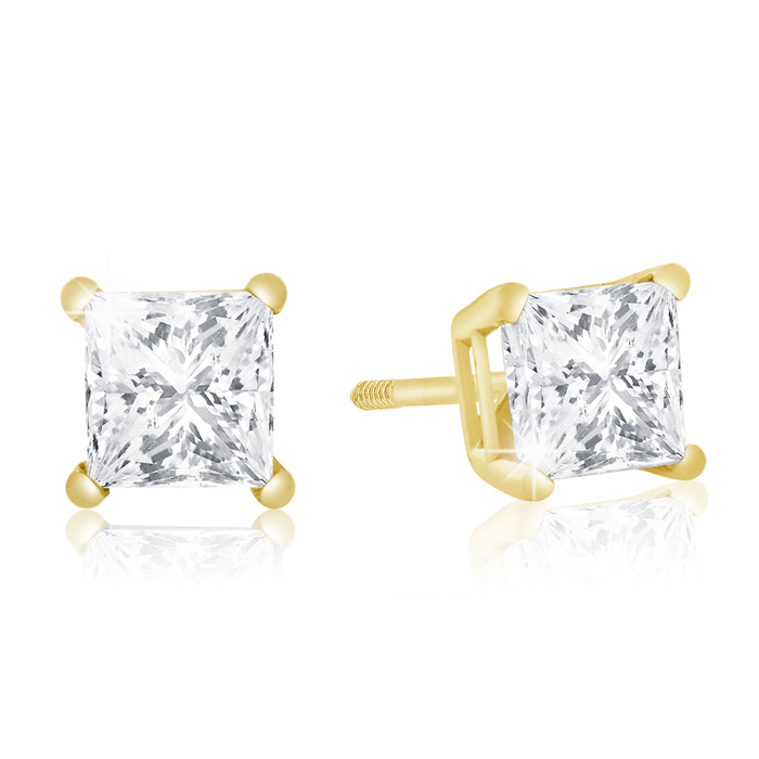 1 Carat Diamond Stud Earrings in 14k Yellow Gold, ,  by SuperJeweler