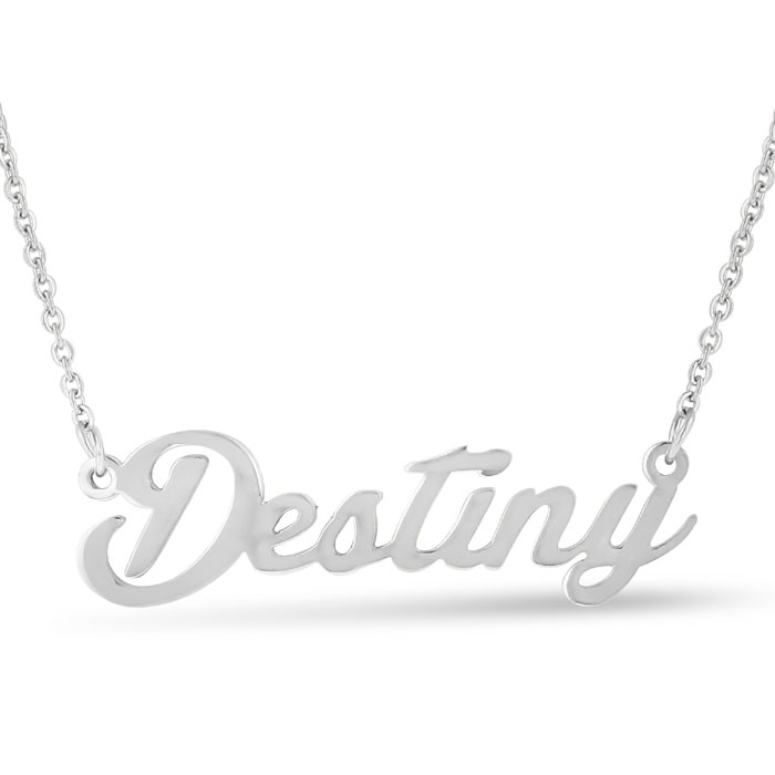 Destiny Nameplate Necklace in Silver, 16 Inch Chain by SuperJeweler