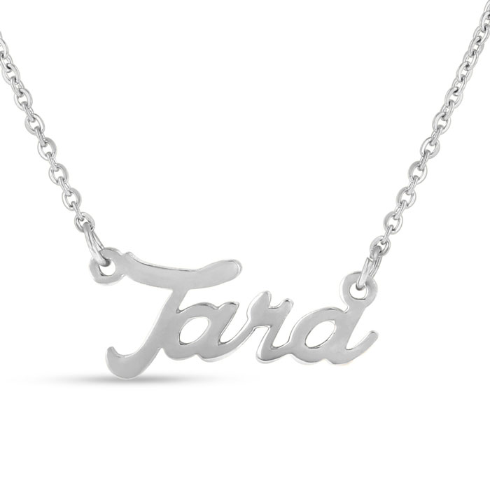 Tara Nameplate Necklace in Silver, 16 Inch Chain by SuperJeweler