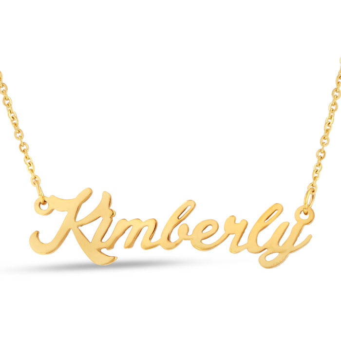 Kimberly Nameplate Necklace in Gold, 16 Inch Chain by SuperJeweler