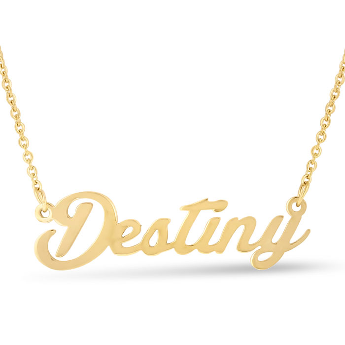 Destiny Nameplate Necklace in Gold, 16 Inch Chain by SuperJeweler