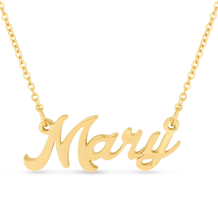 Mary Nameplate Necklace in Gold, 16 Inch Chain by SuperJeweler