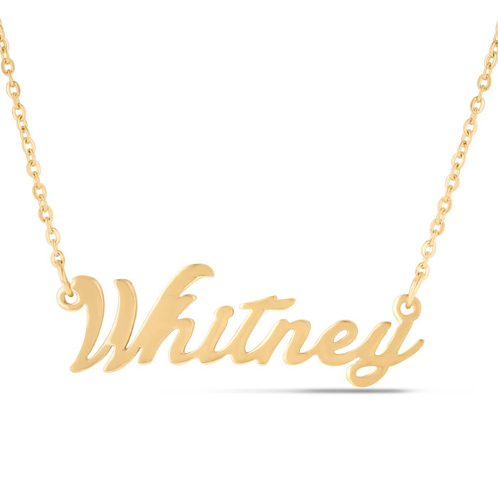 Whitney Nameplate Necklace in Gold, 16 Inch Chain by SuperJeweler