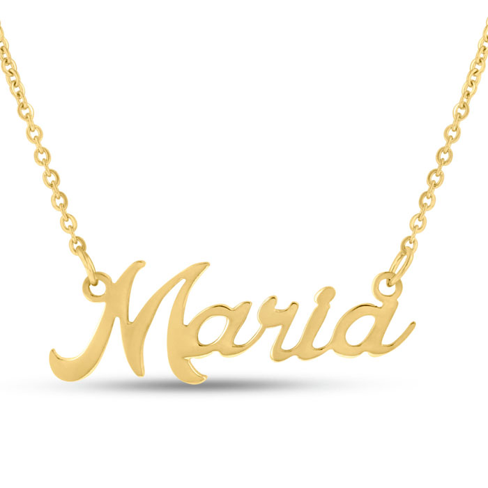 Maria Nameplate Necklace in Gold, 16 Inch Chain by SuperJeweler