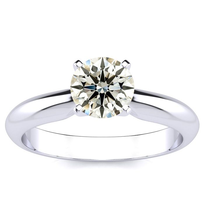 1 Carat Diamond Solitaire Engagement Ring in 14K White Gold (  VS