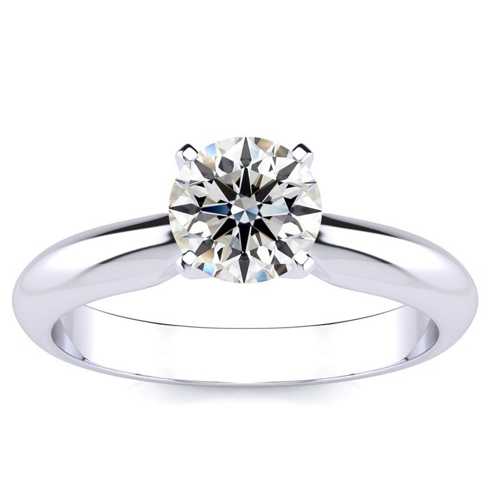 1 Carat Diamond Solitaire Engagement Ring in 14K White Gold (  VS Clarity Enhanced)  Size 4.5 by SuperJeweler