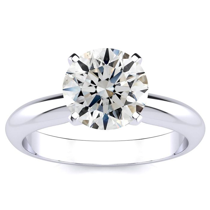 2 Carat Diamond Solitaire Engagement Ring in 14K White Gold (3 g)