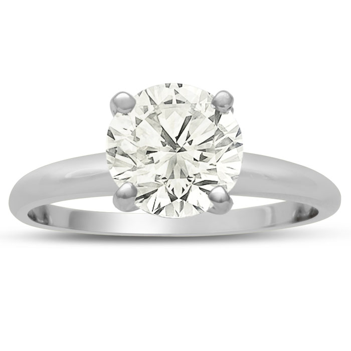 2 Carat Diamond Solitaire Engagement Ring in 14K White Gold (3 g) (  VS Clarity Enhanced)  Size 7 by SuperJeweler