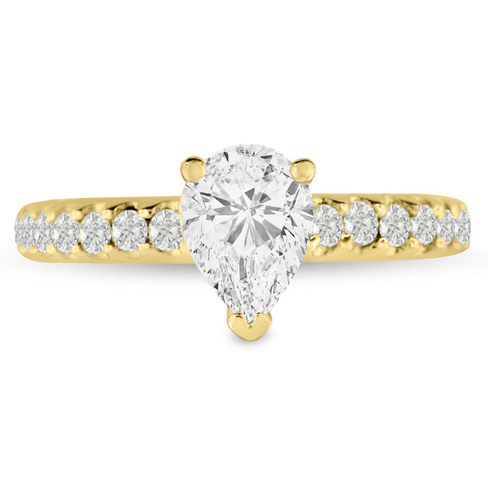 1 1/3 Carat Pear Shape Diamond Engagement Ring in 14K Yellow Gold