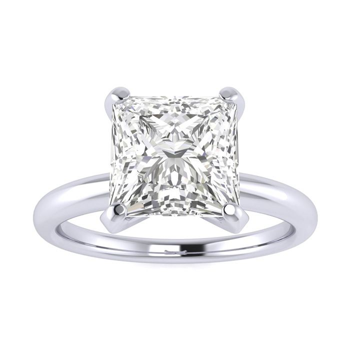 2 Carat Princess Cut Diamond Solitaire Engagement Ring in 14K Whi