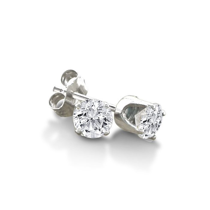 1/3 Carat Diamond Stud Earrings in White Gold (, I2) by SuperJeweler