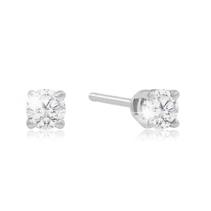 1/4 Carat Diamond Stud Earrings In White Gold (K-L, I2-I3) By SuperJeweler