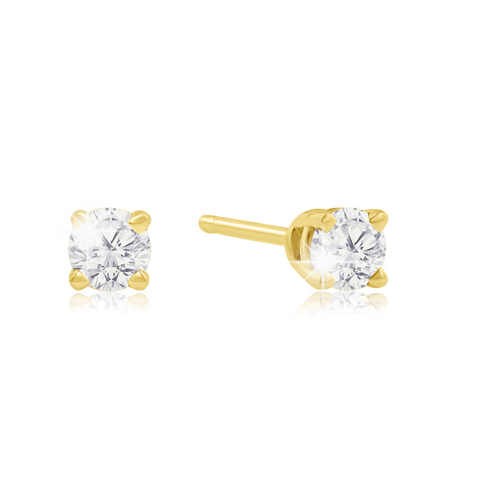 1/4 Carat Diamond Stud Earrings in Yellow Gold (, ) by SuperJeweler