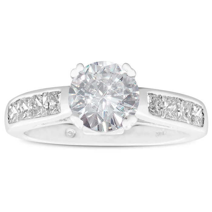 2 Carat Fine Diamond Engagement Ring In 14K White Gold, H/I By SuperJeweler