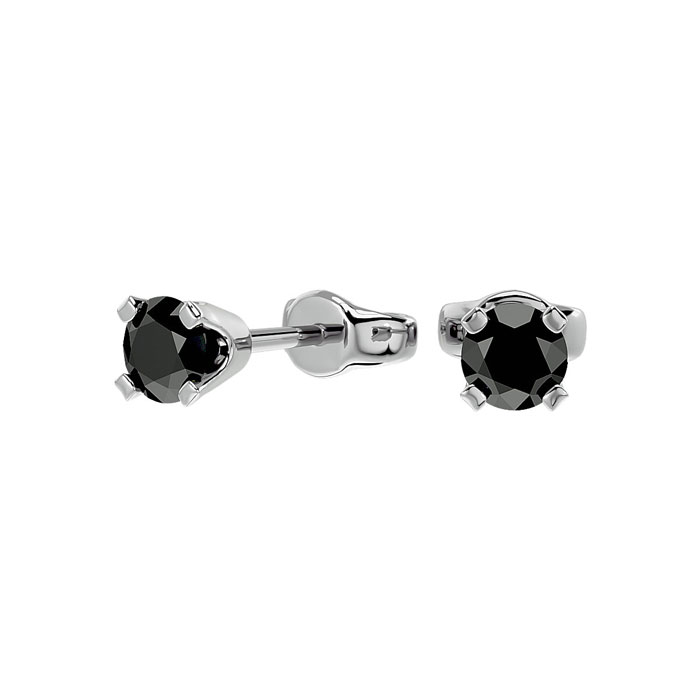 1/4 Carat Black Diamond Stud Earrings in White Gold by SuperJeweler