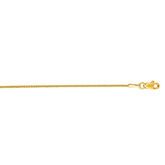 Round Wheat Chain Necklace 14k Yellow Gold 18 inches by Royal Chain
