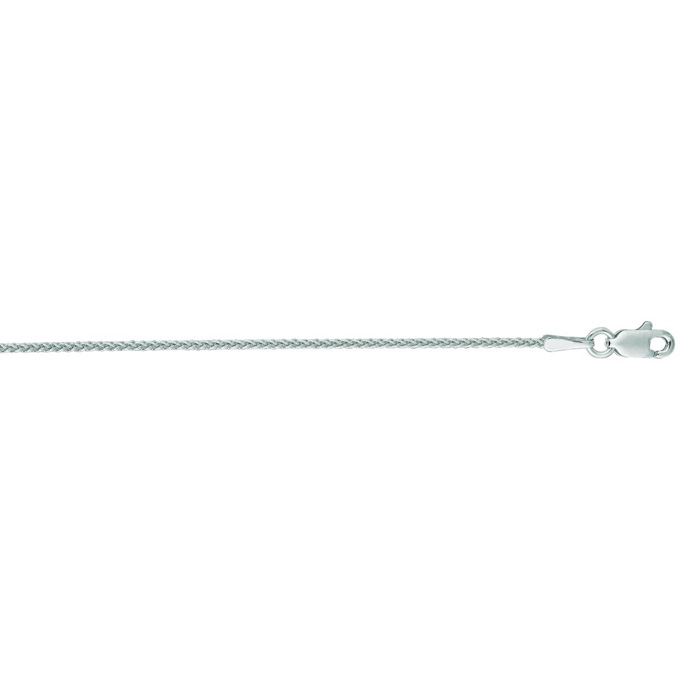 Round Wheat Chain Necklace 14k White Gold 18 inches by Royal Chain