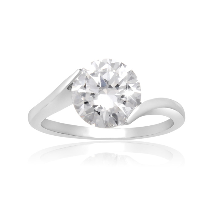 2 Carat Crystal Solitaire Engagement Ring by SuperJeweler