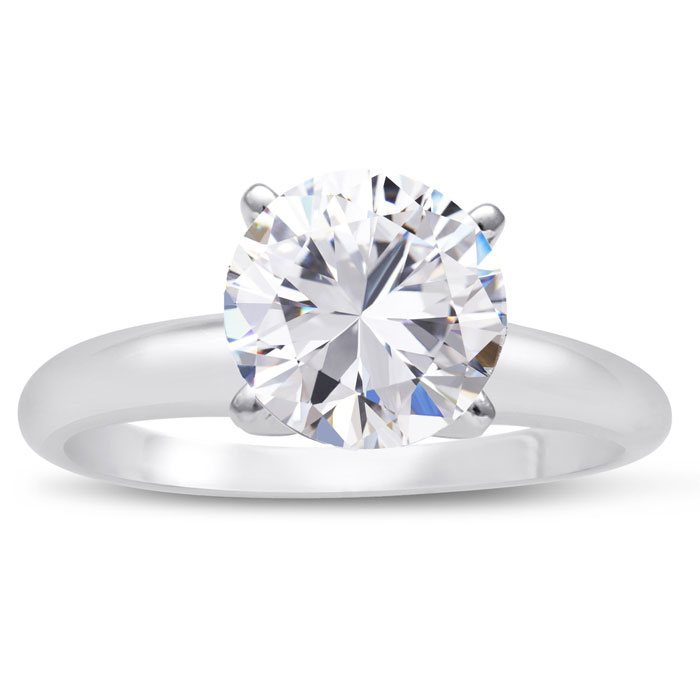 2 Carat Round Cut Diamond Solitaire Engagement Ring  Color  SI2 C